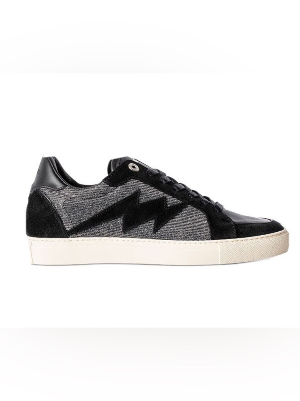 Zadig & Voltaire Black and Gray Low-Top Suede & Fabric Sneakers